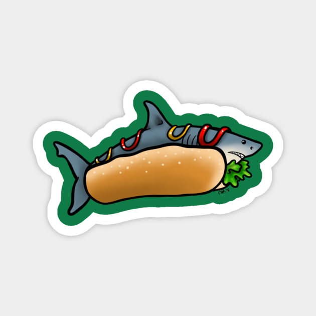 Hot Dog Shark Magnet by ReclusiveCrafts