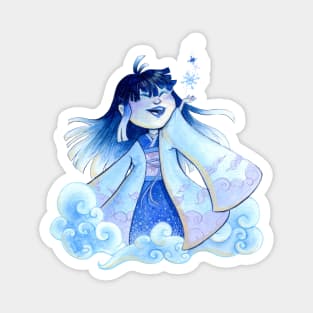 Yuki-onna performing snow magic Magnet