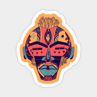 Retro Triad African Mask 4 Magnet