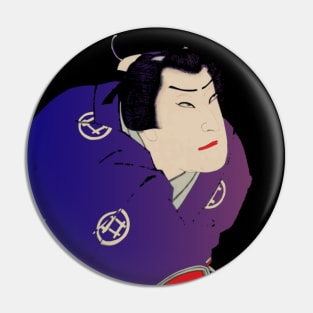 Kabuki Samurai Warrior in Purple Robe Pin