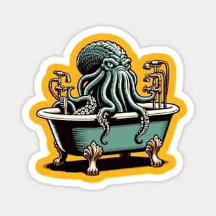 Kraken monster in a bathtub Magnet