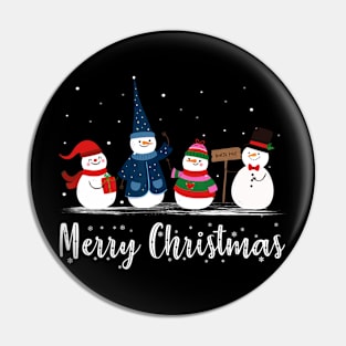 Merry Christmas Snowman Christmas Holiday Pin