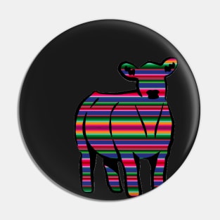 Serape Cow Silhouette  - NOT FOR RESALE WITHOUT PERMISSION Pin