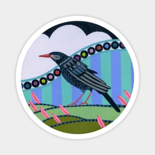 Record Collector Bird Magnet