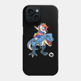 Dabbing Unicorn Dino T-Rex Flag Soccer Lovers Phone Case