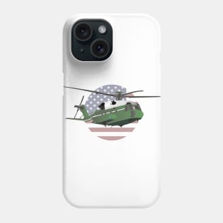 Green American Helicopter with Flag Phone Case