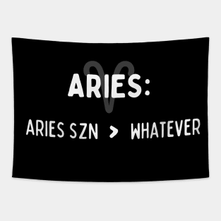 Aries Zodiac signs quote - Aries season and whatever Tapestry