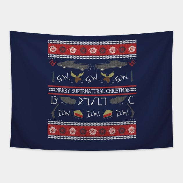 Merry Supernatural Christmas Tapestry by SuperSamWallace