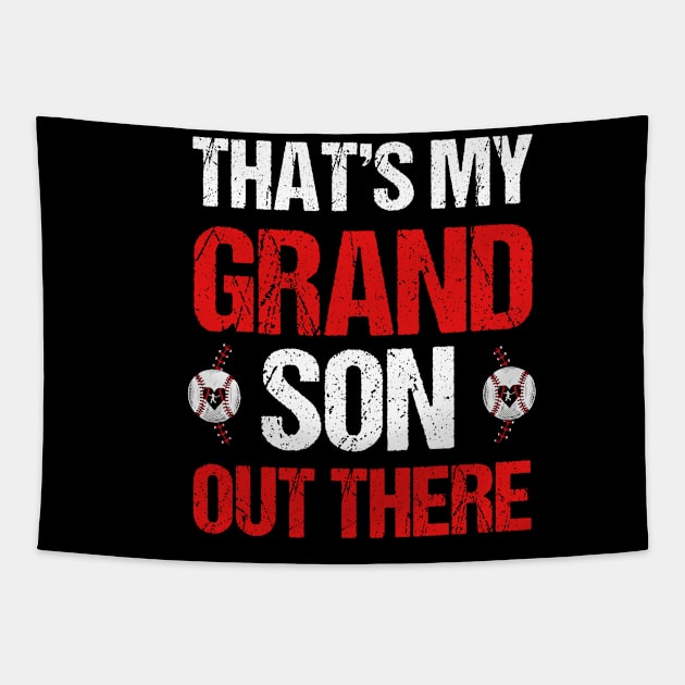 Women's Baseball Grandma That's My Grandsons Out There baseball mom, mama,mother Tapestry by Emouran