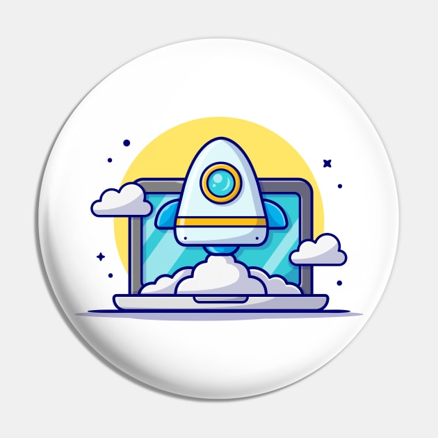 Start Up Rocket Launch Cartoon Vector Icon Illustration Pin by Catalyst Labs