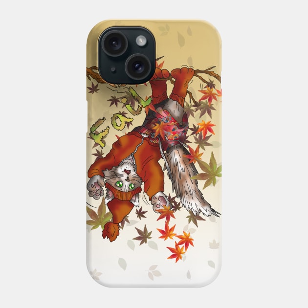 fall cat fail Phone Case by cuisinecat