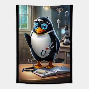 Doctor penguin Tapestry