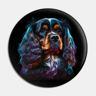 Neon Cavalier King Charles Spaniel Pin