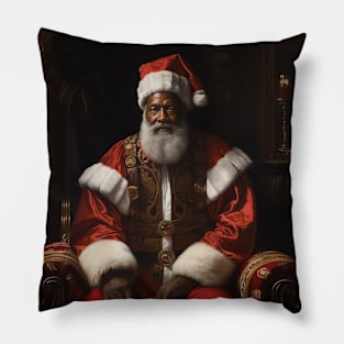 Black Santa by Michelangelo Pillow