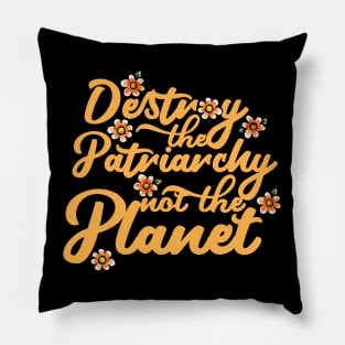 Destroy the Patriarchy not the planet Pillow