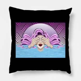 The Dreaming lady 2 - Japanese Style art - Yabisan Pillow