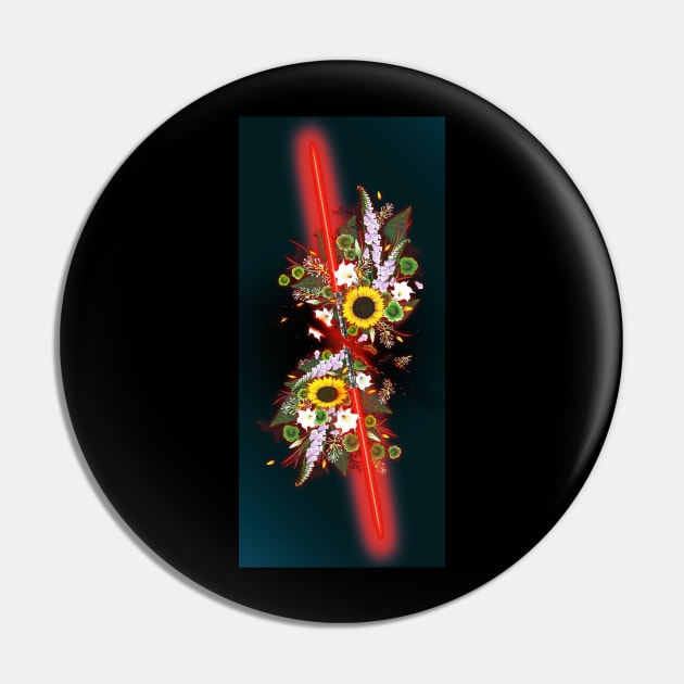 Floral laser sword Double Red Pin by sempaiko