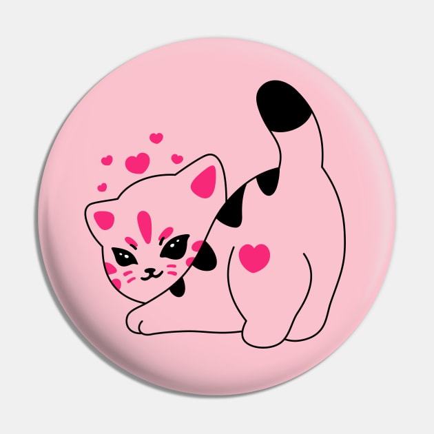 Playful cat Pin by My Happy-Design