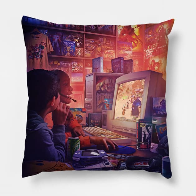 2000s PC Gamer Room - Warcraft Pillow by Rachid Lotf