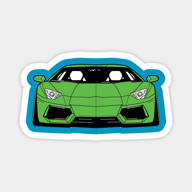 Lime Lambo Magnet by 4ONE7