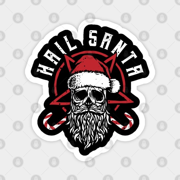 hail santa christmas satanic santa Magnet by A Comic Wizard