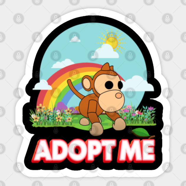 Adopt Me Funny Monkey Adopt Me Sticker Teepublic - silly monkey shirt roblox