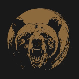 Grizzly Bear Head Illustration - Grizzly Bear T-Shirt