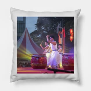Young drummer performer on a culture festival 4 SQ Pillow