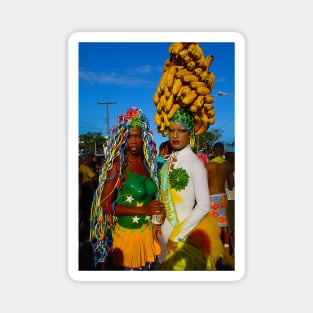 With Bananas on the head and yellow green costumes they look wonderful Magnet