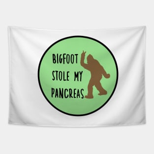 Bigfoot Stole My Pancreas Emerald Green Tapestry