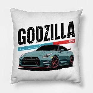 Godzilla Nissan GTR R35 JDM Vintage Car Pillow