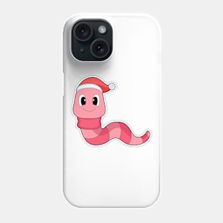 Worm Christmas Christmas hat Phone Case