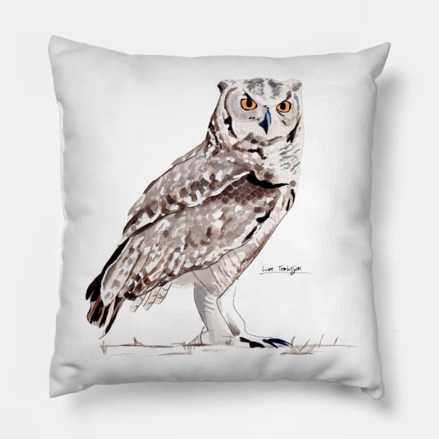 Spotted Eagle Owl Pillow by lucafon18