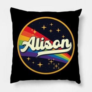 Alison // Rainbow In Space Vintage Style Pillow