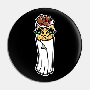 Cute Greek Canadian Donair in a Toga with Ancient Greece Vibes - Donair Pin