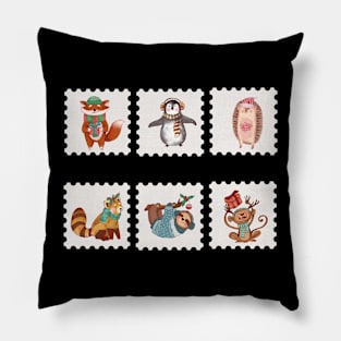 Christmas animal stamps Pillow