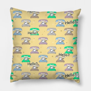 Old Telephone - Colorful Pattern Pillow