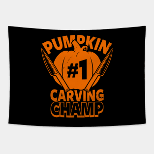 Halloween Pumpkin Carving Champion Tapestry