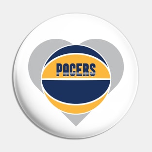 Heart Shaped Indiana Pacers Basketball Pin