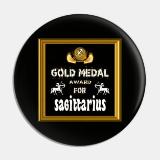 Sagittarius Birthday Gift Gold Medal Award Winner Pin