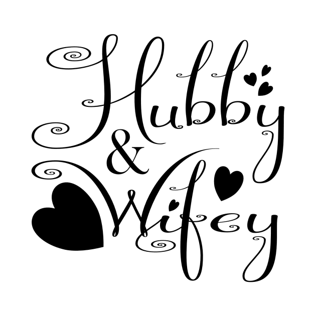 Hubby & Wifey with Love Hearts in Black & White. by innerspectrum