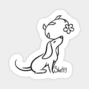 Simple Flower Hound Magnet