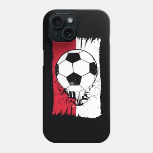 Vintage Polish Flag with Football // Poland Soccer Grunge Polska Flag Phone Case