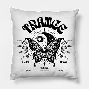 TRANCE  - Butterfly Moon Stars (Black) Pillow