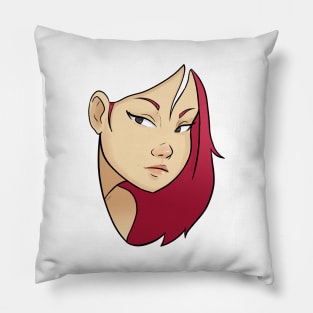 cute serious girl looking Pillow