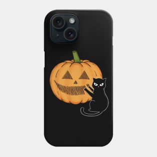 Cat and pumpkin Phone Case