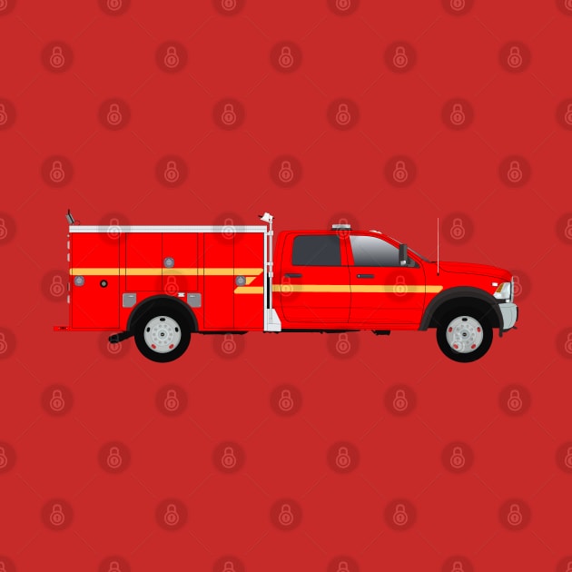 Quick Attack Fire Truck (red with yellow stripe) by BassFishin