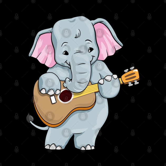 Cute elephant is playing the guitar by Markus Schnabel