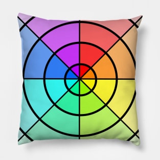 Light Coloured Rainbow Circle Pillow