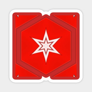 Bright Red Kaleidoscope Pattern (Seamless) 2 Magnet